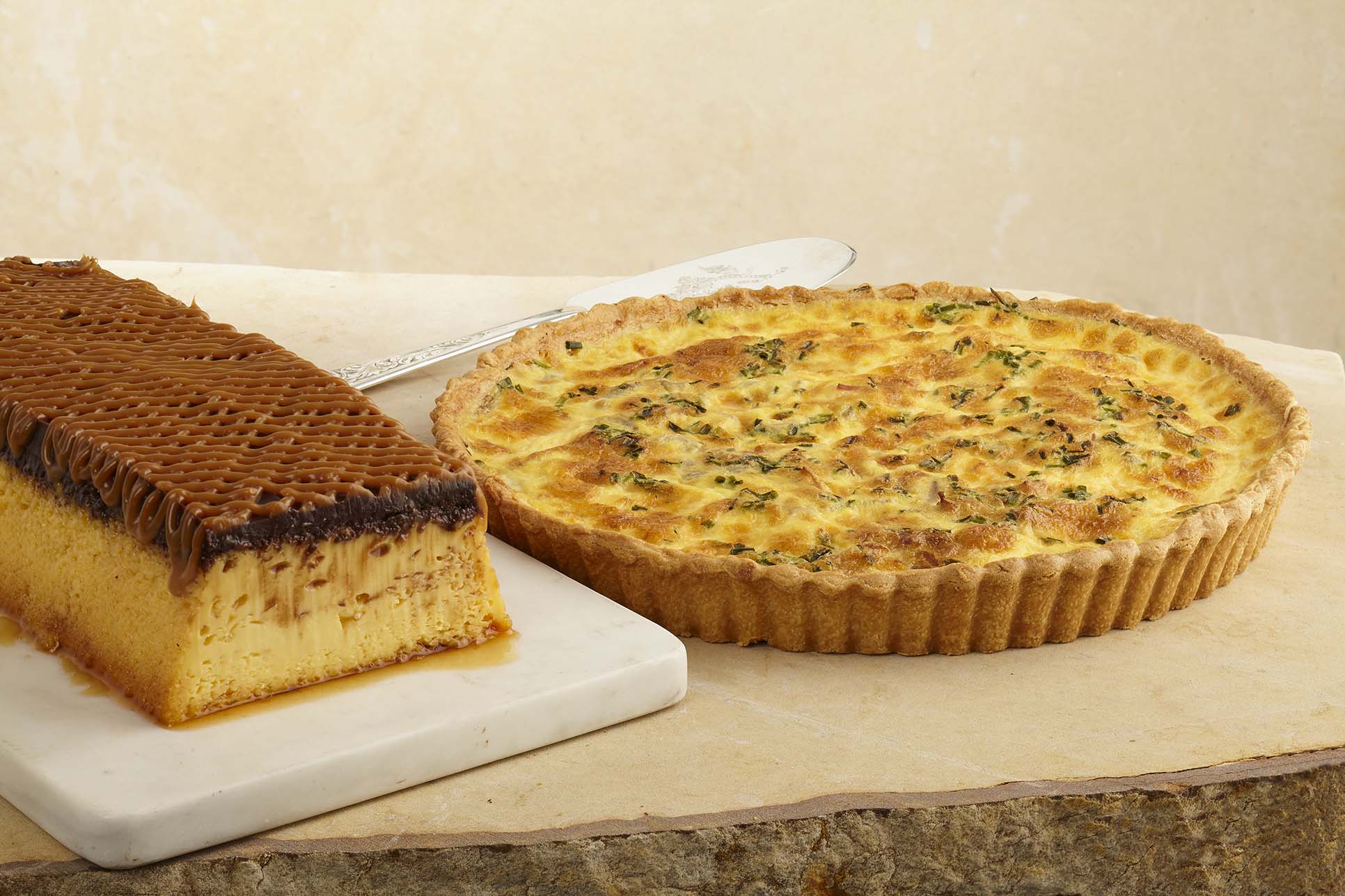 Quiche y Capricho Flan Chocolate