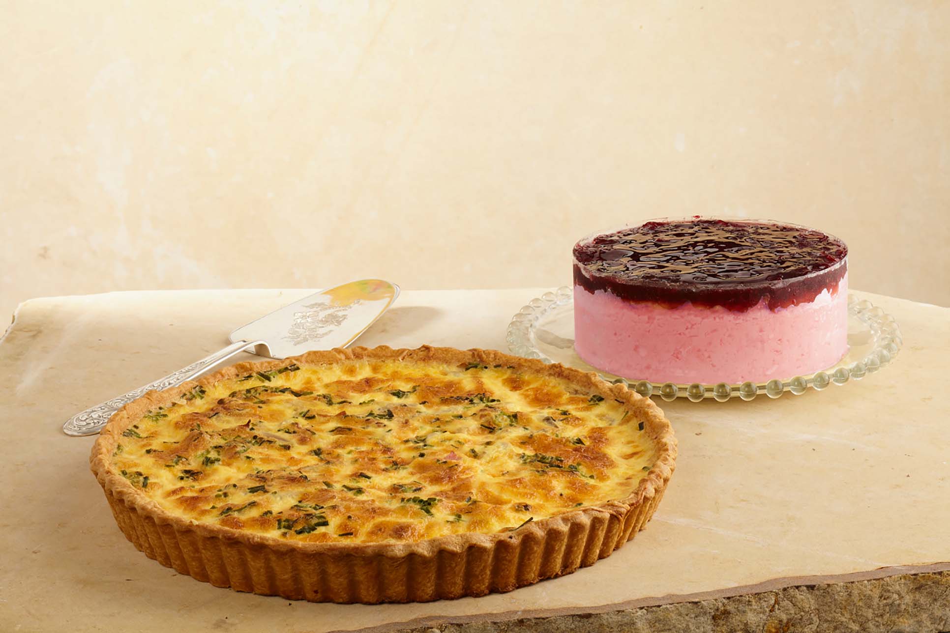 Quiche y Cheesecake Frutos Rojos